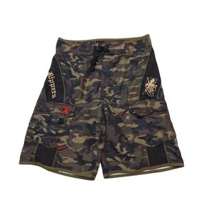 Maui Rippers Boardshorts Swim Surf Shorts Camo Cargo Pockets Men's 33 Hawaii